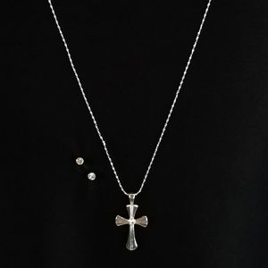 Faithful Austrian Crystal Cross Earings Set